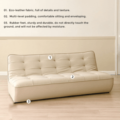 Modern Upholstered Lazy Sofa - Amber Eco-Leather