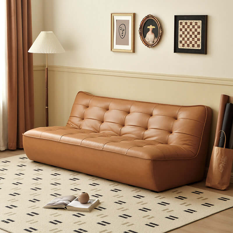 Modern Upholstered Lazy Sofa - Amber Eco-Leather