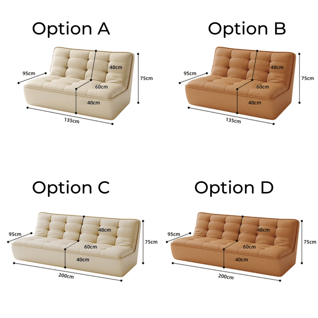 Modern Upholstered Lazy Sofa - Amber Eco-Leather