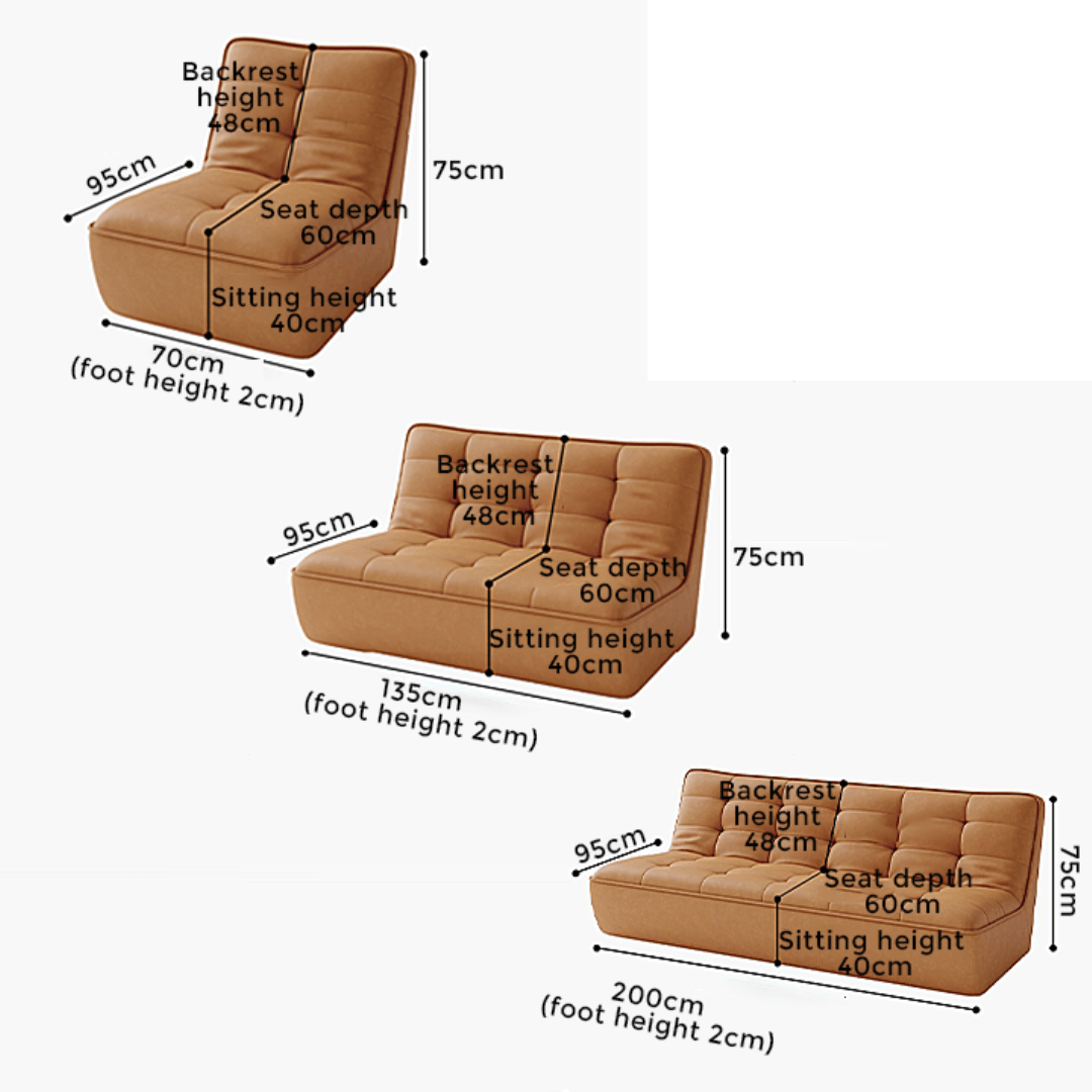 Modern Upholstered Lazy Sofa - Amber Eco-Leather
