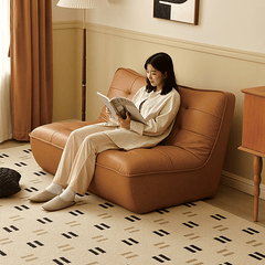 Modern Upholstered Lazy Sofa - Amber Eco-Leather