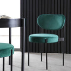 Modern Upholstered Low-Back Side Chair with Metal Legs
