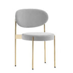 Modern Upholstered Low-Back Side Chair with Metal Legs