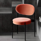 Modern Upholstered Low-Back Side Chair with Metal Legs