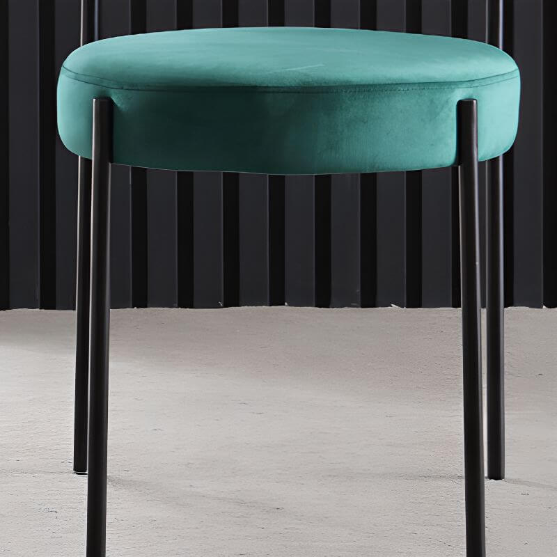 Modern Upholstered Low-Back Side Chair with Metal Legs