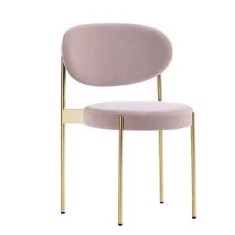 Modern Upholstered Low-Back Side Chair with Metal Legs