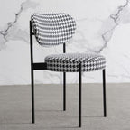 Modern Upholstered Low-Back Side Chair with Metal Legs