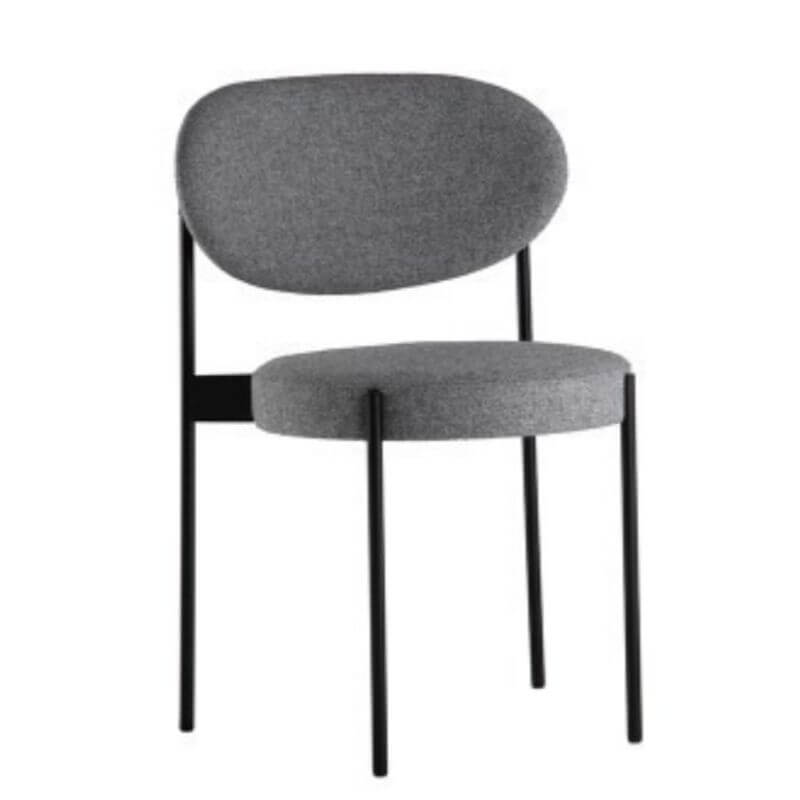 Modern Upholstered Low-Back Side Chair with Metal Legs