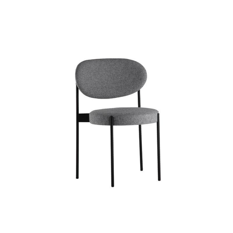 Modern Upholstered Low-Back Side Chair with Metal Legs