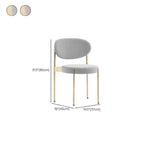 Modern Upholstered Low-Back Side Chair with Metal Legs Dimensions