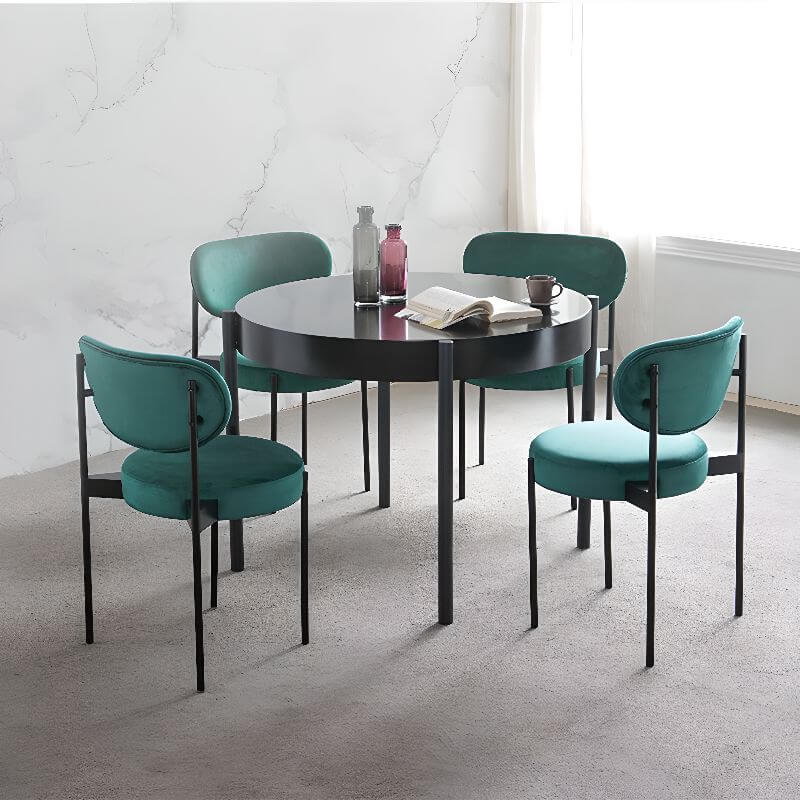 Modern Upholstered Low-Back Side Chair with Metal Legs Main Product Image