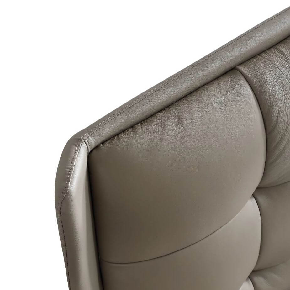 Modern Upholstered Panel Bed in Grey with Tufted Headboard