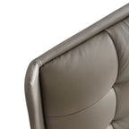 Modern Upholstered Panel Bed in Grey with Tufted Headboard