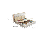 Modern Upholstered Panel Bed with Elevated Storage and Tufted Headboard Dimensions