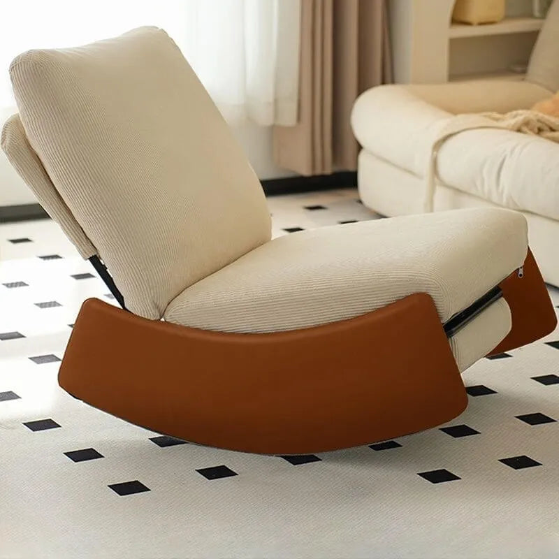 Modern Upholstered Rocking Chair with Slipcover – Metal Base, Corduroy Fabric