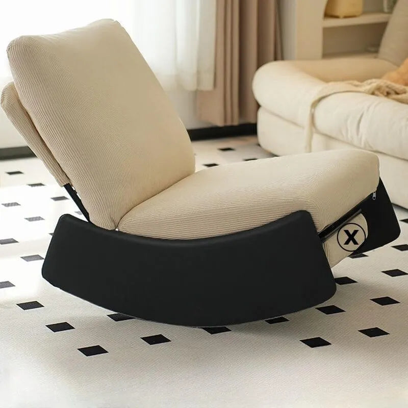Modern Upholstered Rocking Chair with Slipcover – Metal Base, Corduroy Fabric