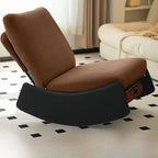 Modern Upholstered Rocking Chair with Slipcover – Metal Base, Corduroy Fabric