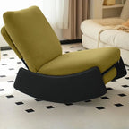 Modern Upholstered Rocking Chair with Slipcover – Metal Base, Corduroy Fabric