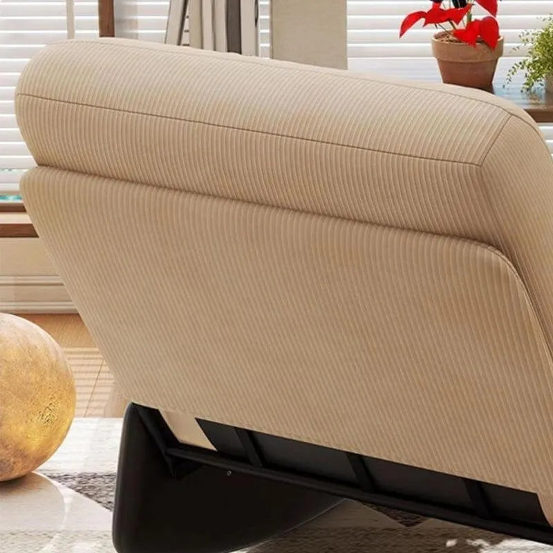 Modern Upholstered Rocking Chair with Slipcover – Metal Base, Corduroy Fabric