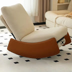 Modern Upholstered Rocking Chair with Slipcover – Metal Base, Corduroy Fabric