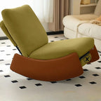 Modern Upholstered Rocking Chair with Slipcover – Metal Base, Corduroy Fabric