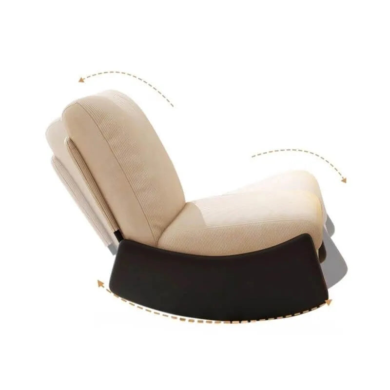Modern Upholstered Rocking Chair with Slipcover – Metal Base, Corduroy Fabric