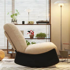 Modern Upholstered Rocking Chair with Slipcover – Metal Base, Corduroy Fabric