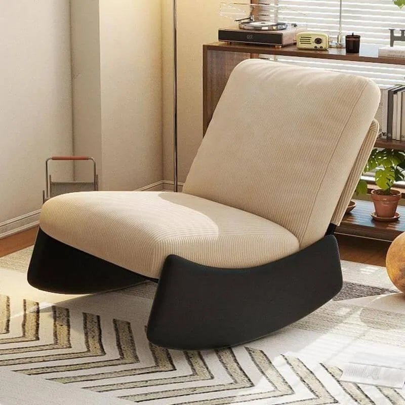 Modern Upholstered Rocking Chair with Slipcover – Metal Base, Corduroy Fabric Main Product Image