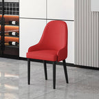 Modern Upholstered Side Chair with Metal Legs and Faux Leather