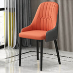 Modern Upholstered Side Chair with Metal Legs and Faux Leather