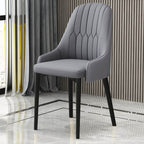 Modern Upholstered Side Chair with Metal Legs and Faux Leather