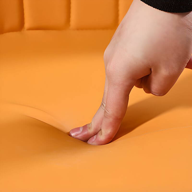 Modern Upholstered Side Chair with Metal Legs and Faux Leather