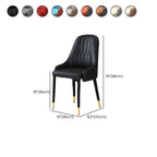 Modern Upholstered Side Chair with Metal Legs and Faux Leather Dimensions