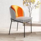 Modern Upholstered Side Chair with Metal Legs – Armless Dining Seating