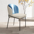 Modern Upholstered Side Chair with Metal Legs – Armless Dining Seating