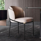 Modern Upholstered Side Chair with Metal Legs – Armless Dining Seating