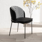 Modern Upholstered Side Chair with Metal Legs – Armless Dining Seating