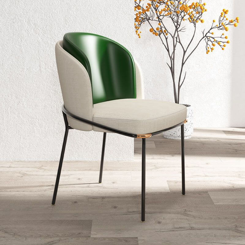 Modern Upholstered Side Chair with Metal Legs – Armless Dining Seating