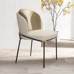 Modern Upholstered Side Chair with Metal Legs – Armless Dining Seating