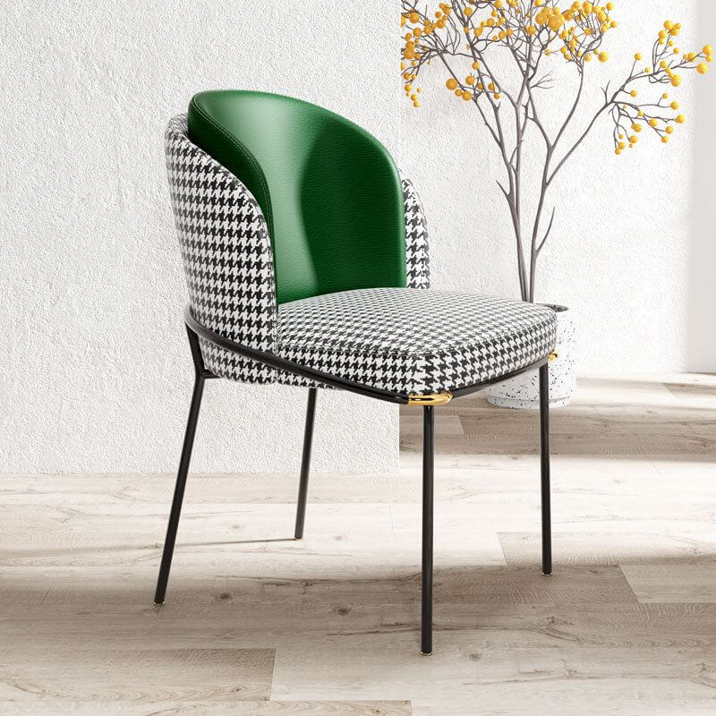 Modern Upholstered Side Chair with Metal Legs – Armless Dining Seating