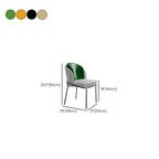 Modern Upholstered Side Chair with Metal Legs – Armless Dining Seating Dimensions