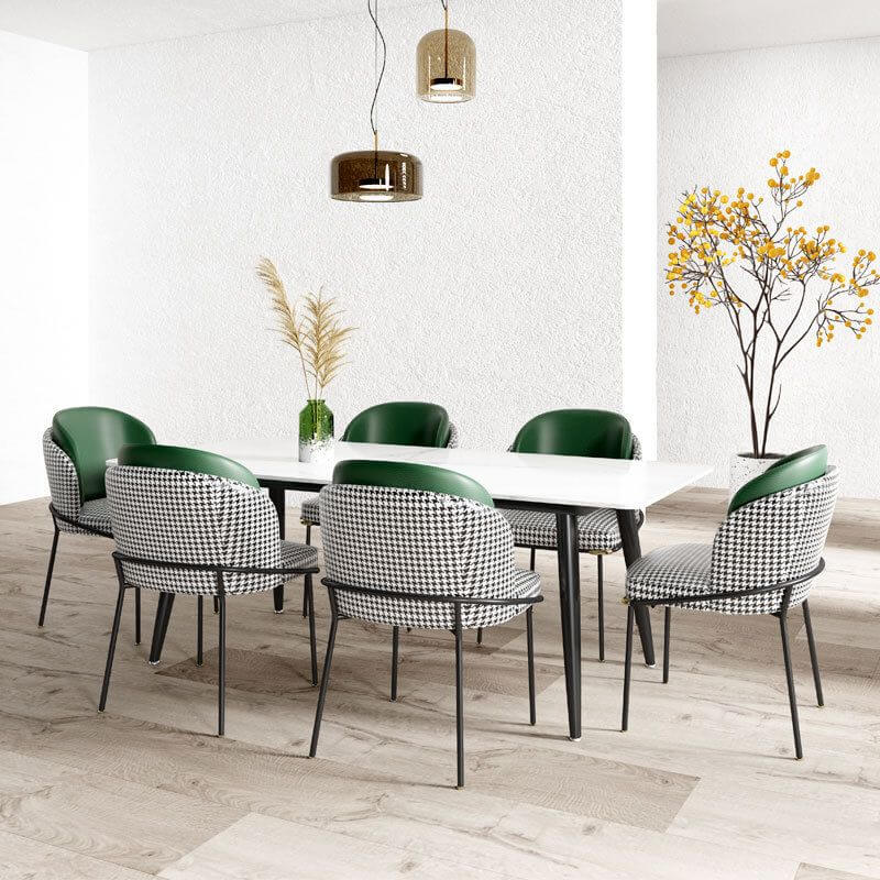 Modern Upholstered Side Chair with Metal Legs – Armless Dining Seating Main Product Image Main image