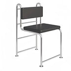 Modern Upholstered Side Chair with Open Back and Metal Legs