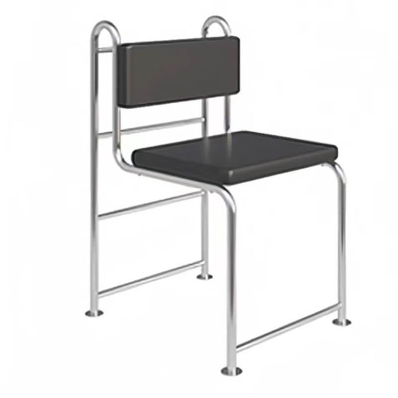 Modern Upholstered Side Chair with Open Back and Metal Legs