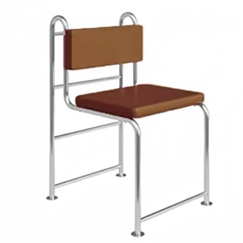 Modern Upholstered Side Chair with Open Back and Metal Legs