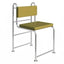 Modern Upholstered Side Chair with Open Back and Metal Legs
