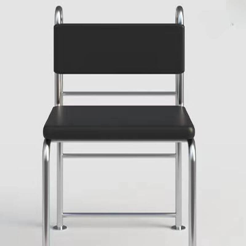 Modern Upholstered Side Chair with Open Back and Metal Legs