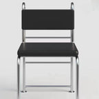 Modern Upholstered Side Chair with Open Back and Metal Legs