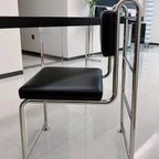 Modern Upholstered Side Chair with Open Back and Metal Legs