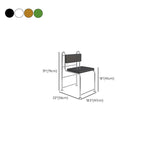 Modern Upholstered Side Chair with Open Back and Metal Legs Dimensions